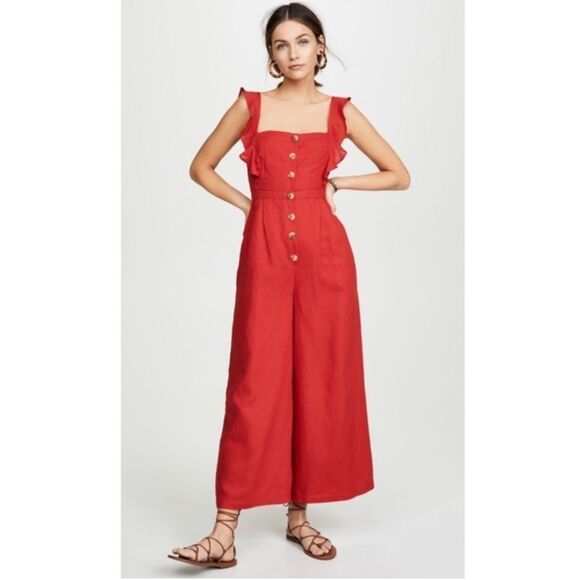 NWT RED CARTER Linen Blend Allison Jumpsuit - Picture 1 of 11